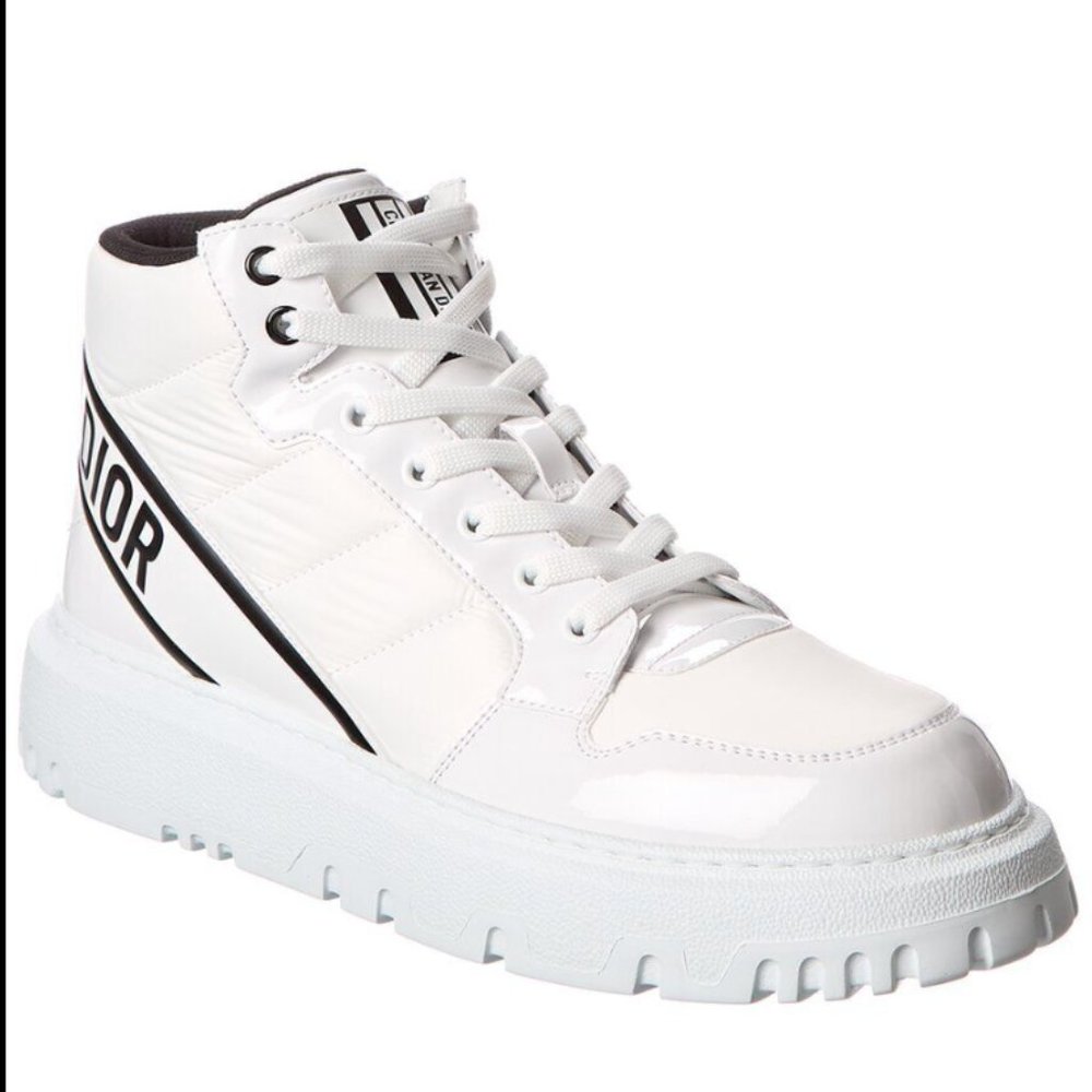 NEW!  DIOR D-PLAYER SNEAKER NYLON & FABRIC BLACK & WHITE  Sze 38